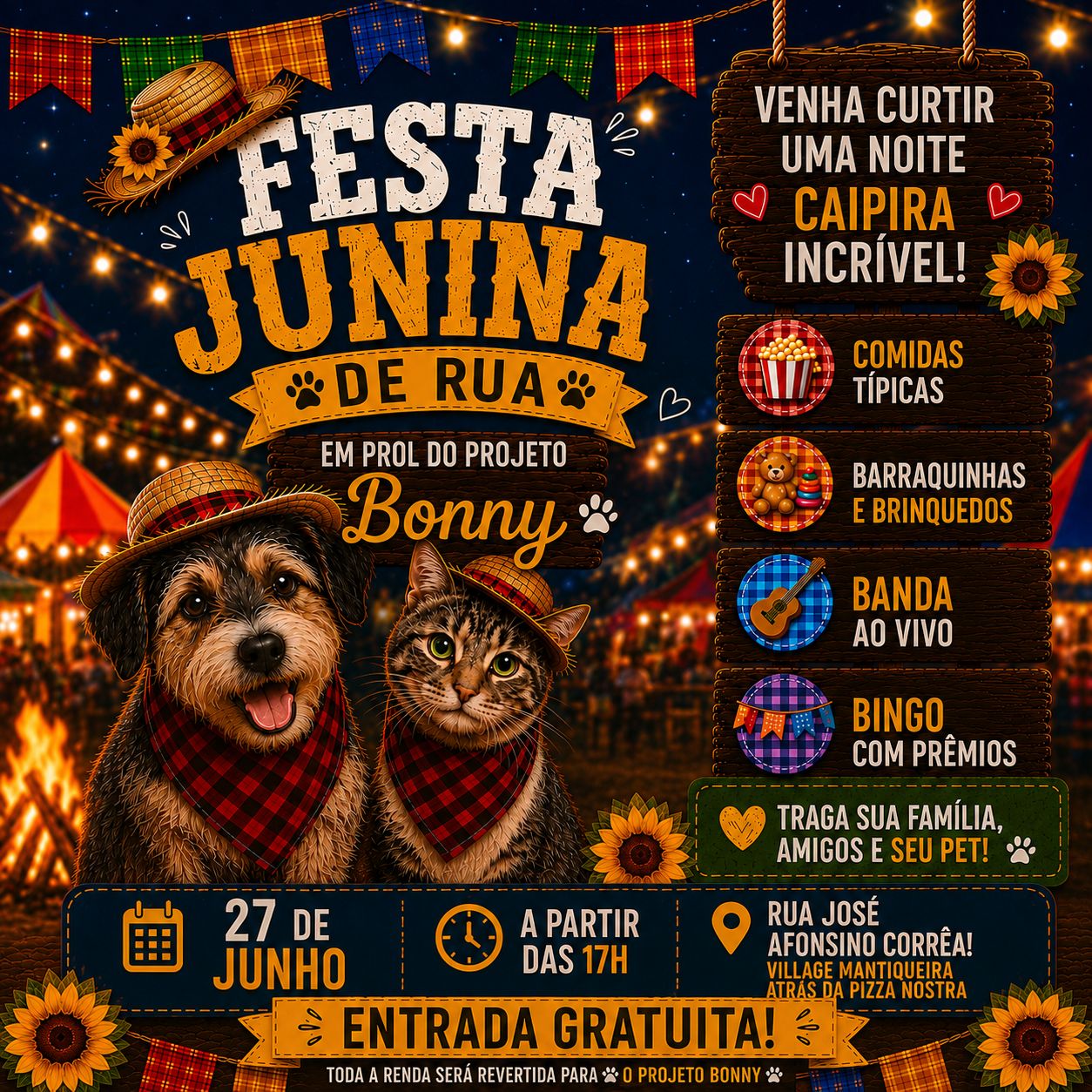 Festa Junina em prol do Projeto Bonny